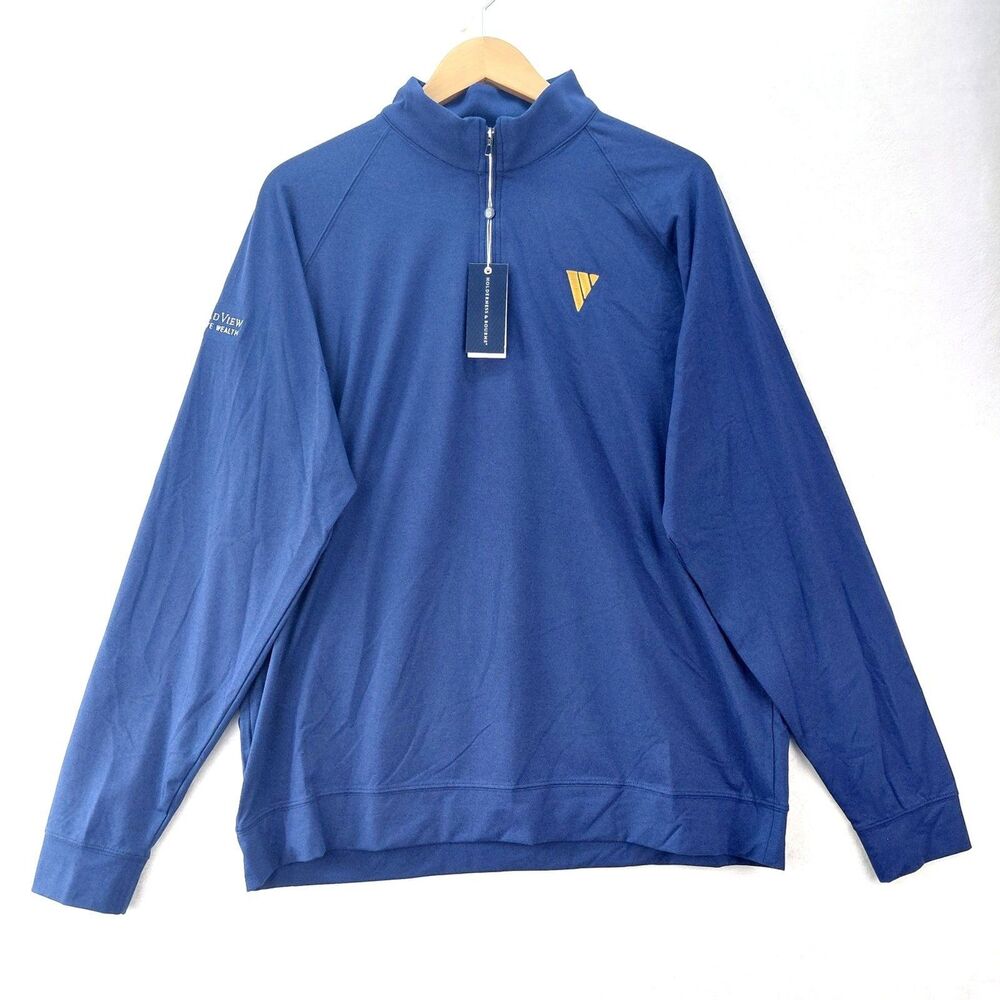 NEW Holderness & Bourne Westland Golf Pullover Quarter Zip Mens L Blue Stretch